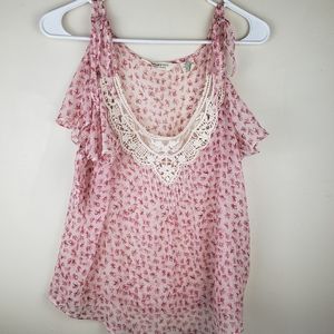 RL Denim Supply Sheer Floral Lace Top